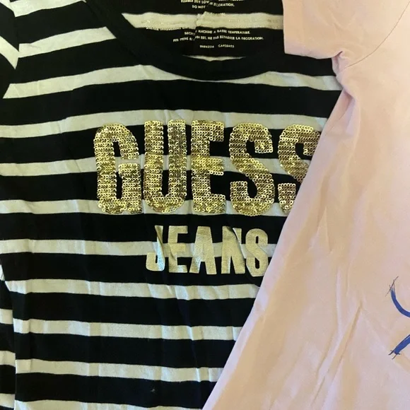 Guess t shirts set of 2 girls cotton Sz 16 - Picture 4 of 8